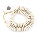 White Saucer Bone Beads
