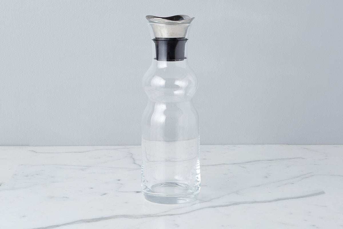 Recycled Glass Wine Carafe w/ Stainless Steel Stopper