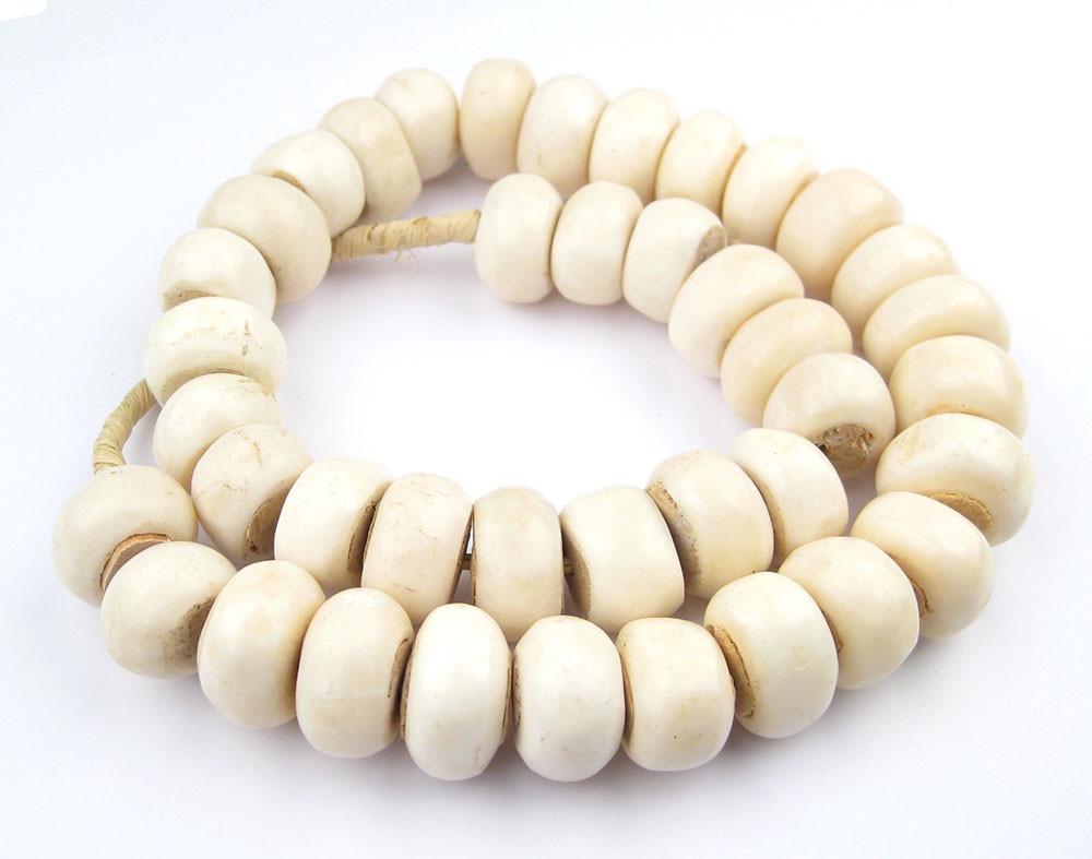 Matte White Bone Beads