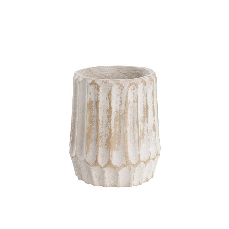 Cream Paper Mache Vase
