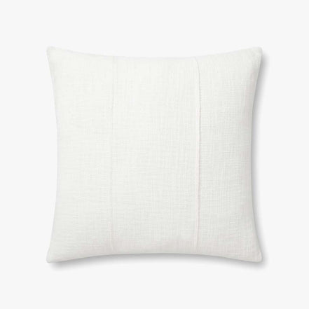 22'' Sq. Textured White Cotton Pillow