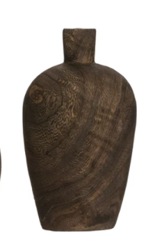 Black Charred Paulownia Wood Vase