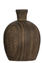 Load image into Gallery viewer, Black Charred Paulownia Wood Vase
