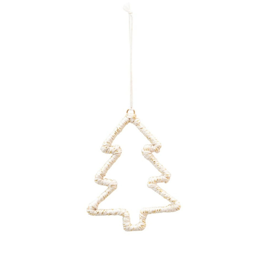 White & Gold Metal Wrapped Ornament