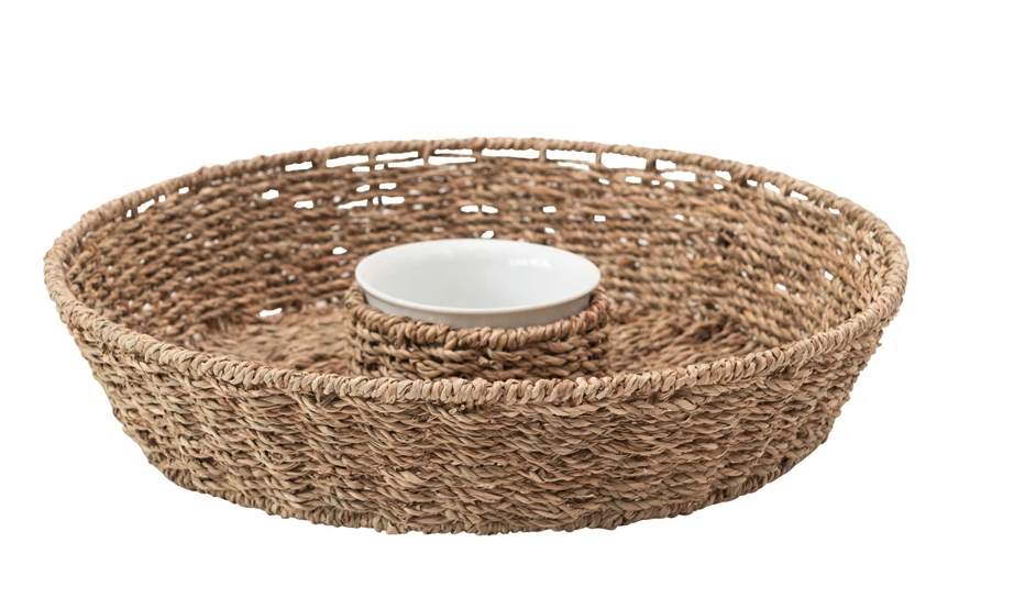 Woven Chip & Dip Basket with Bowl
