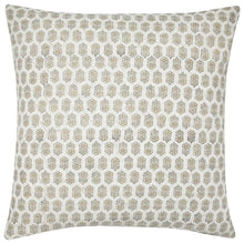 Load image into Gallery viewer, White Floral Hand Blocked Pillow
