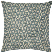 Load image into Gallery viewer, Teal Floral Hand Blocked Pillow
