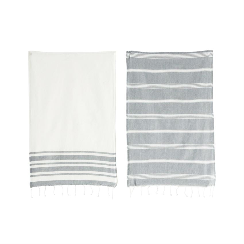 Striped Woven Towel with Tassels