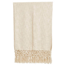 Load image into Gallery viewer, Cotton Throw with Crochet Fringe
