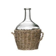 Load image into Gallery viewer, Glass Bottle in Woven Basket
