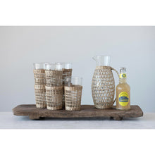 Load image into Gallery viewer, Glass Pitcher w/ Seagrass Weave
