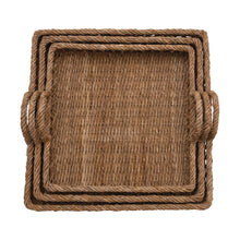 Load image into Gallery viewer, Hand-Woven Rattan Tray with Handles
