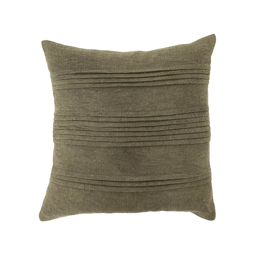 Moss Green Pleated Pillow
