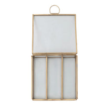 Load image into Gallery viewer, Brass &amp; Glass Box w 3 Compartments
