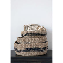 Load image into Gallery viewer, Striped Hand-Woven Seagrass Baskets
