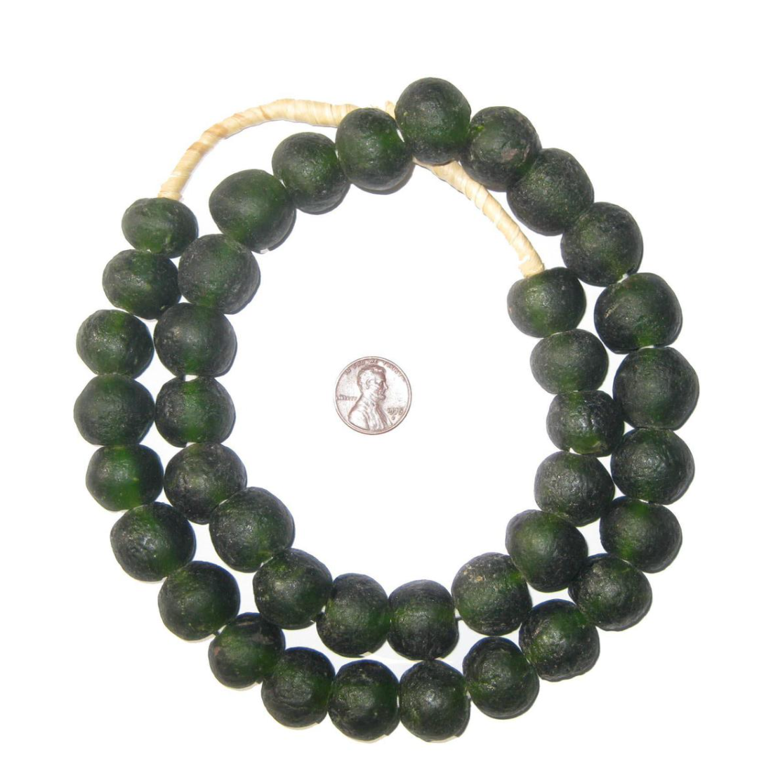 Forest Green Recycled Glass Beads