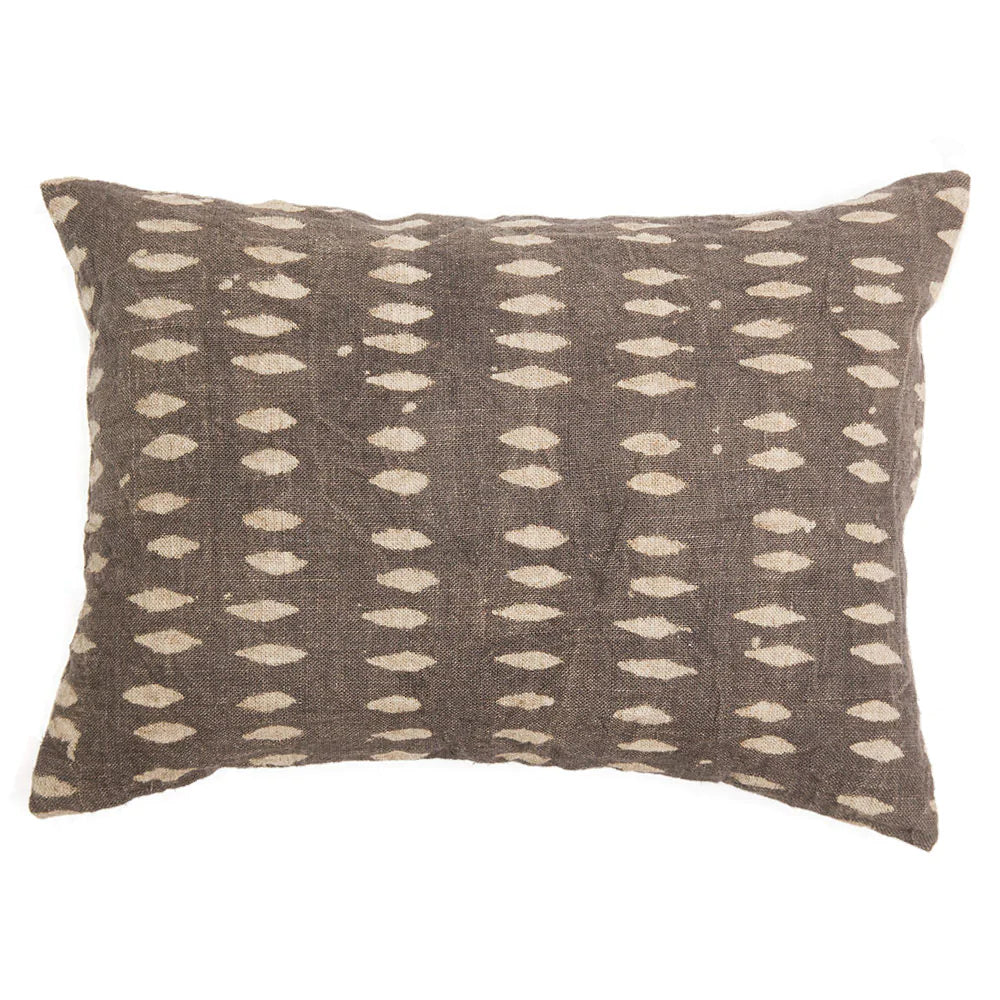 Brown & Sand Block Print Pillow